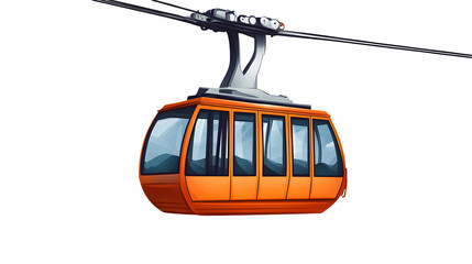 Cable car on transparent background