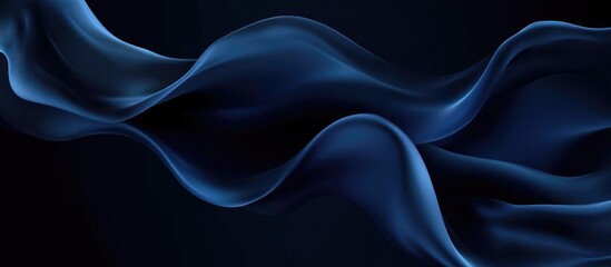 Obraz premium Smooth Dark Blue Background With Textile Waves And Silk