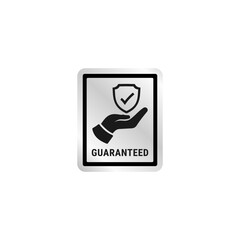 Guaranteed label or 100% Satisfaction Guarantee Sign Vector Isolated in Flat Style. 100% guaranteed Guaranteed Label Vector for product packaging. 100% Satisfaction Label Vector Isolated.