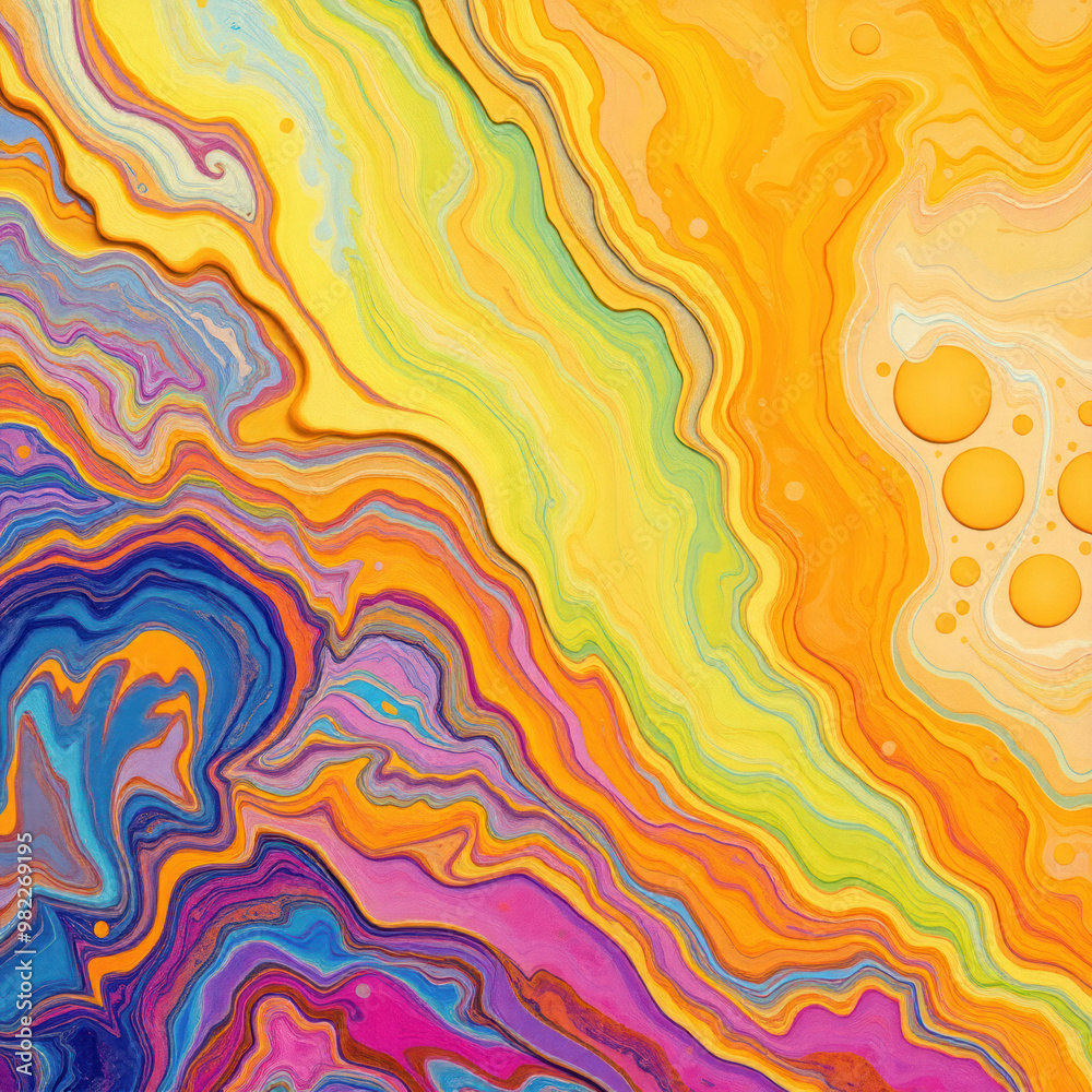 Fototapete Bright streams of color create an abstract background with a sense of texture and volume