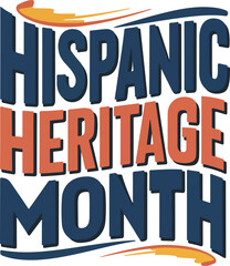 National Hispanic Heritage Month colorful text typography banner illustration