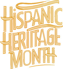 National Hispanic Heritage Month colorful text typography banner illustration