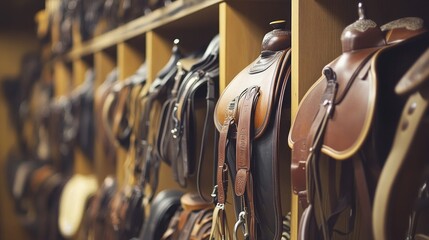 Saddles on a shelf