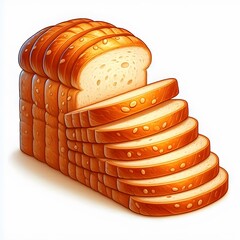 Slice bread with white background