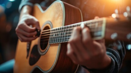 Obraz premium Acoustic Guitar Playing