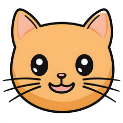 Obraz premium かわいい猫のアイコン―シンプルでフレンドリーなデザイン