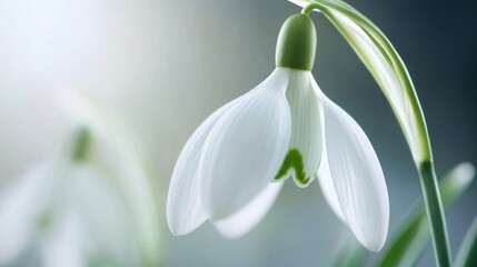 Obraz premium Delicate Snowdrop in Bloom