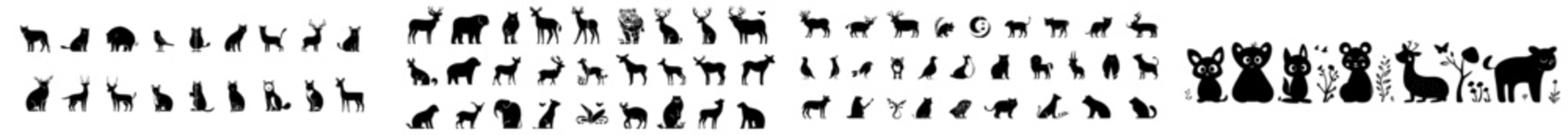 Logos of animals. White background with isolated logos.