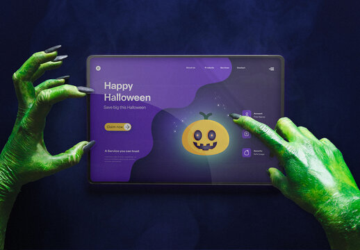 Halloween Witch & Phone Mockup
