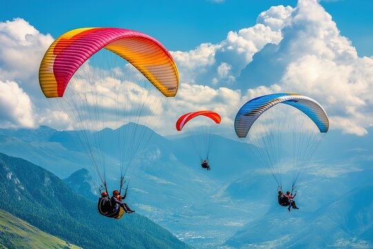 Thrilling paragliding adventure over a breathtaking valley