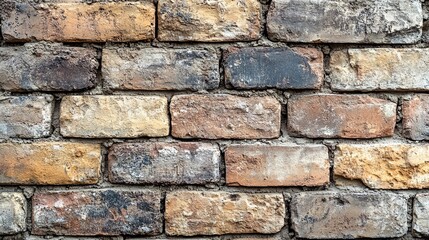 Obraz premium Weathered Brick Wall with Mortar Joints