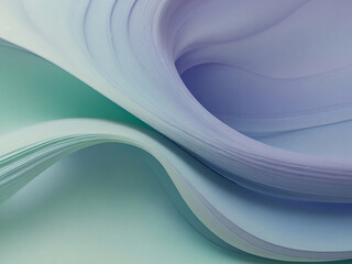 Fototapeta premium a soothing abstract background with liquid-like curves in a gradient from soft periwinkle to light mint green, designed to evoke tranquility and calm.