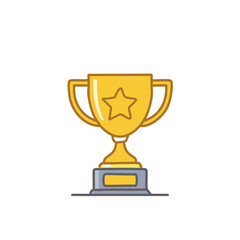 Abstract golden shining trophy icon vector art illustration design. Icon concept design.