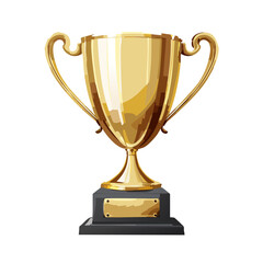 Abstract golden shining trophy icon vector art illustration design. Icon concept design.