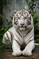 Obraz premium white bengal tiger in the zoo