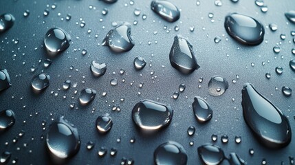 Water Droplets on a Dark Textured Surface