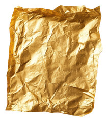 Obraz premium PNG Crumpled gold foil sheet with texture details