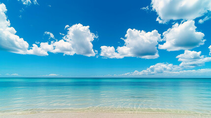 Blue sky and sea. Tropical turquoise calm ocean water