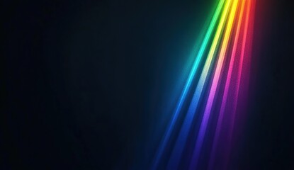 Fototapeta premium A spectrum of colorful light beams shines brightly on a dark background illustration