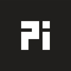 Obraz premium letter pi simple geometric line logo vector