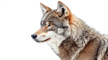Obraz premium Wolf Portrait with White Background