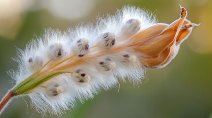 Obraz premium Close-up of a White Milkweed Pod
