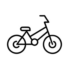 Outlined bicycle icon, black and white, minimalist transportation design
