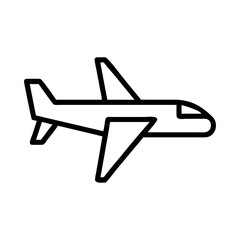 Airplane line icon isolated on transparent background