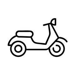 Obraz premium Minimalist Black Line Scooter Icon in Personal Transportation Concept