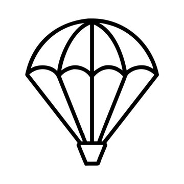 recommend clip art: Minimalist Black Line Parachute Icon in Adventure and Skydiving Concept
