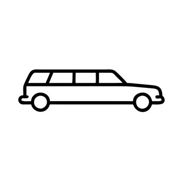 recommend clip art: Minimalist Black Line Limousine Icon in Luxury Transport Concept