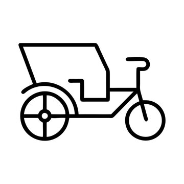 recommend clip art: Minimalist Black Line Rickshaw Icon in Urban Mobility Concept