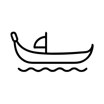 recommend clip art: Minimalist Black Line Gondola Icon in Nautical Concept