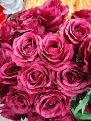 bouquet of pink red roses 