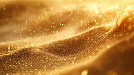 Golden Glitter Background with Bokeh Lights