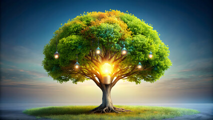 Abstract of a creative tree as a source of inspiration for new ideas and concepts, creativity, tree, inspiration