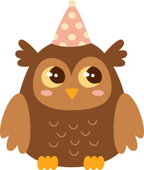 Birthday Owl With Cone Hat