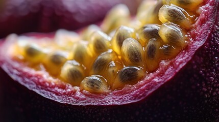 Close-up of Passion Fruit Seeds