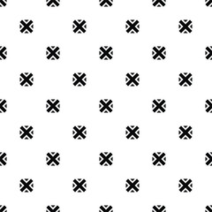 Fototapeta premium Seamless monochrome vector textures, black and white abstract geometric patterns with triangle, square and circle shapes. Design element for textile, print, fabric.
