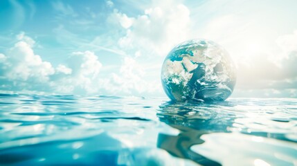 Saving water and world environmental protection concept.