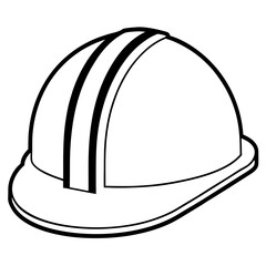 construction helmet line art 