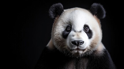 Naklejka premium Close-up Portrait of a Curious Panda