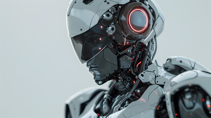 Fototapeta premium The robot, the android, is ready to perform work functions. AI Generated