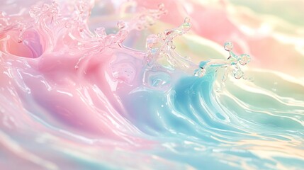 Obraz premium Abstract Pink and Blue Liquid Splash with Ripples