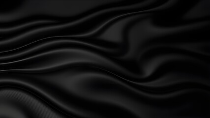 Obraz premium Abstract black silk waves creating an elegant textured background