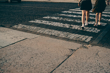 people walking in the street