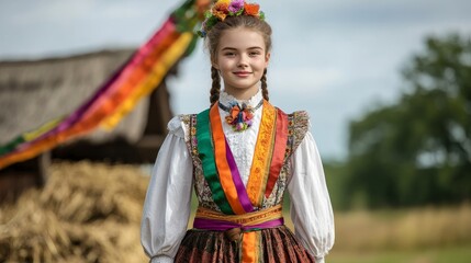 Authentic Lithuanian Teenager Vibrant National