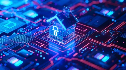 Obraz premium Cybersecurity for IoT Devices Secure Communication and Data Protection in Smart Homes and Cities