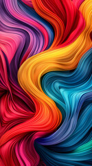 Obraz premium Colorful swirling lines create abstract 3d vibrant background design. Generative AI