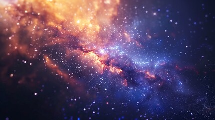 Obraz premium Stunning Depiction of a Galaxy with Vibrant Nebula Colors and Countless Stars, Deep Space Illustration